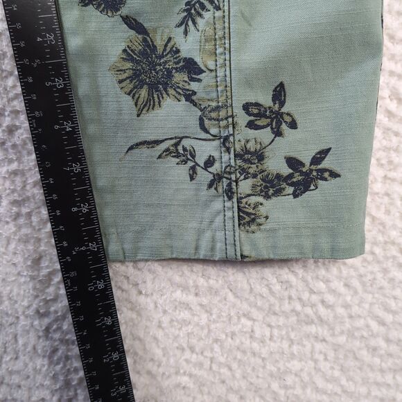 Pilcro Urban Outfitters Women’s 28x27 Green Floral Patch Pocket Pants - Picture 4 of 9